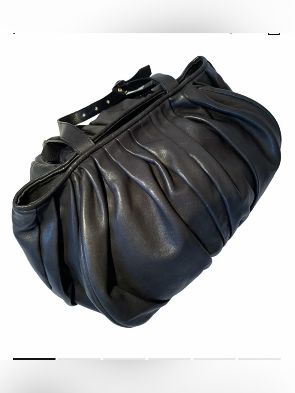 KALLISTÉ Soft Black Large Pleated Hobo. Made in Italy. ! Rare Edition.